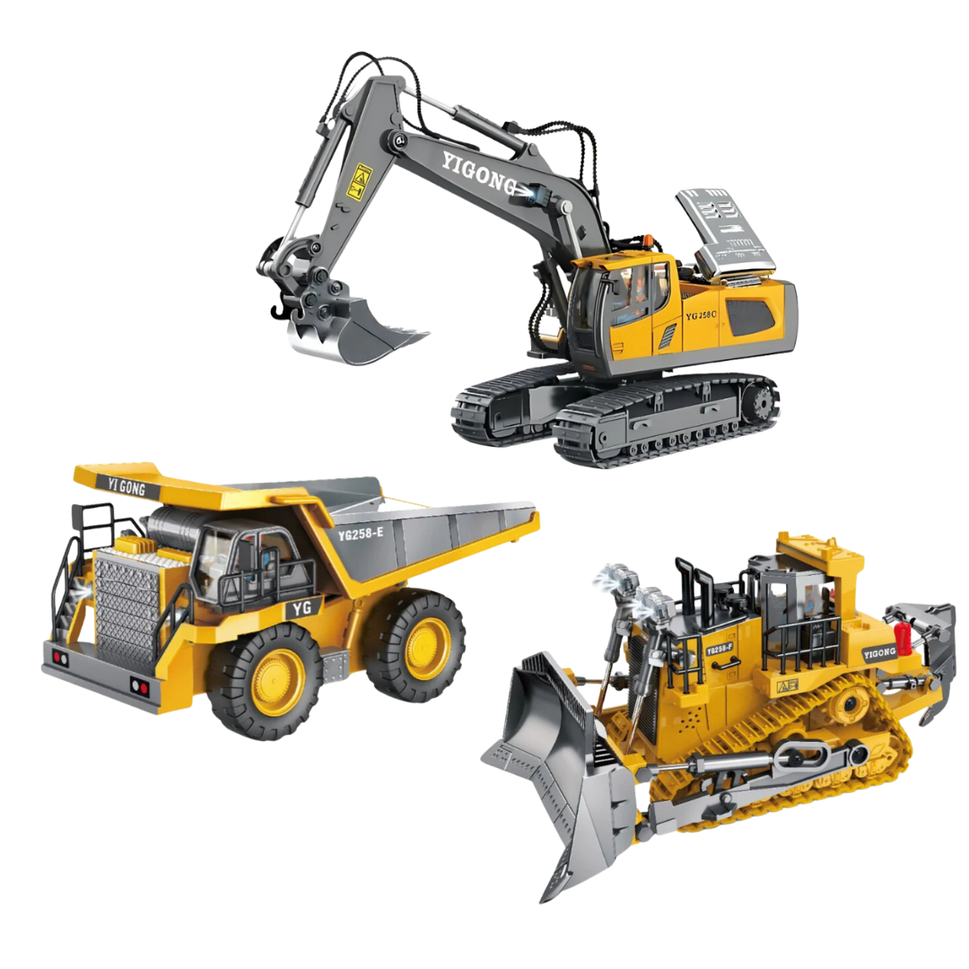 Toy Blox Escavadeira RC – Veículo de Engenharia Controlado por Remoto