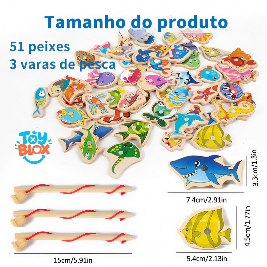 Pescaria Magnéticos infantil De Madeira