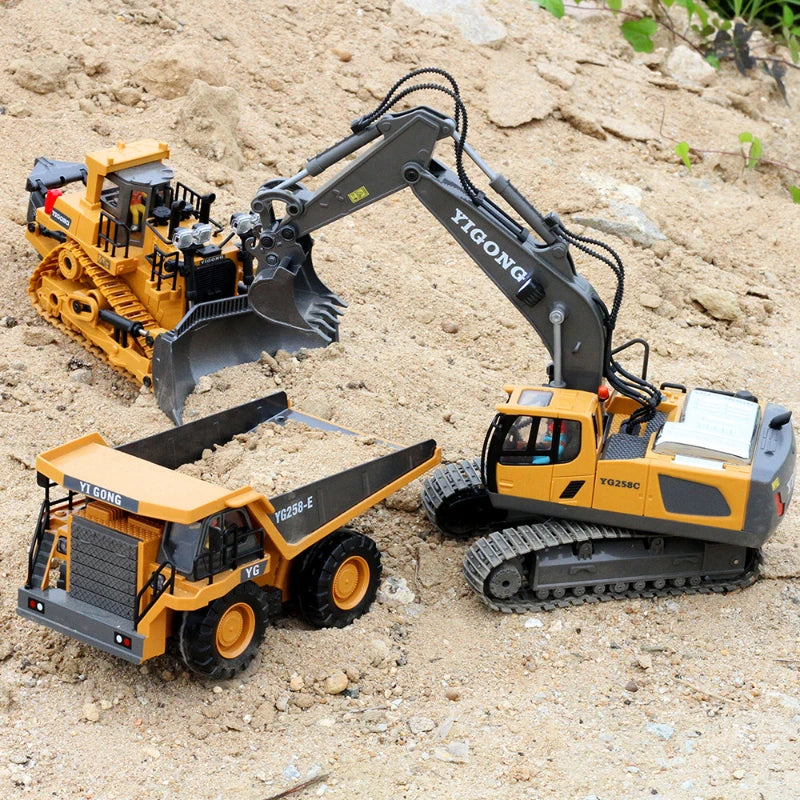 Toy Blox Escavadeira RC – Veículo de Engenharia Controlado por Remoto