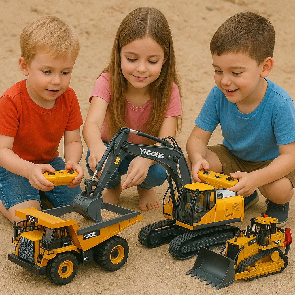 Toy Blox Escavadeira RC – Veículo de Engenharia Controlado por Remoto