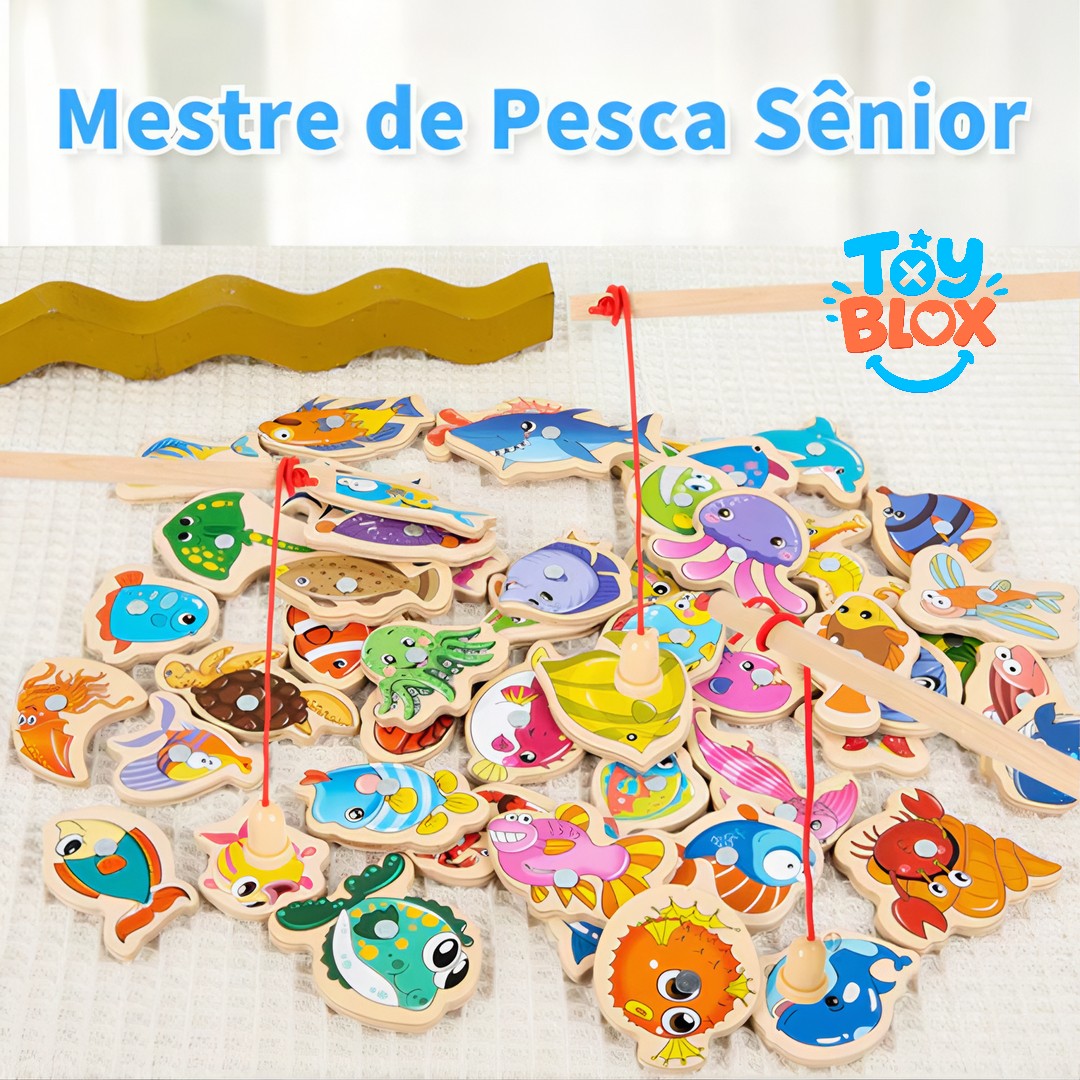 Pescaria Magnéticos infantil De Madeira
