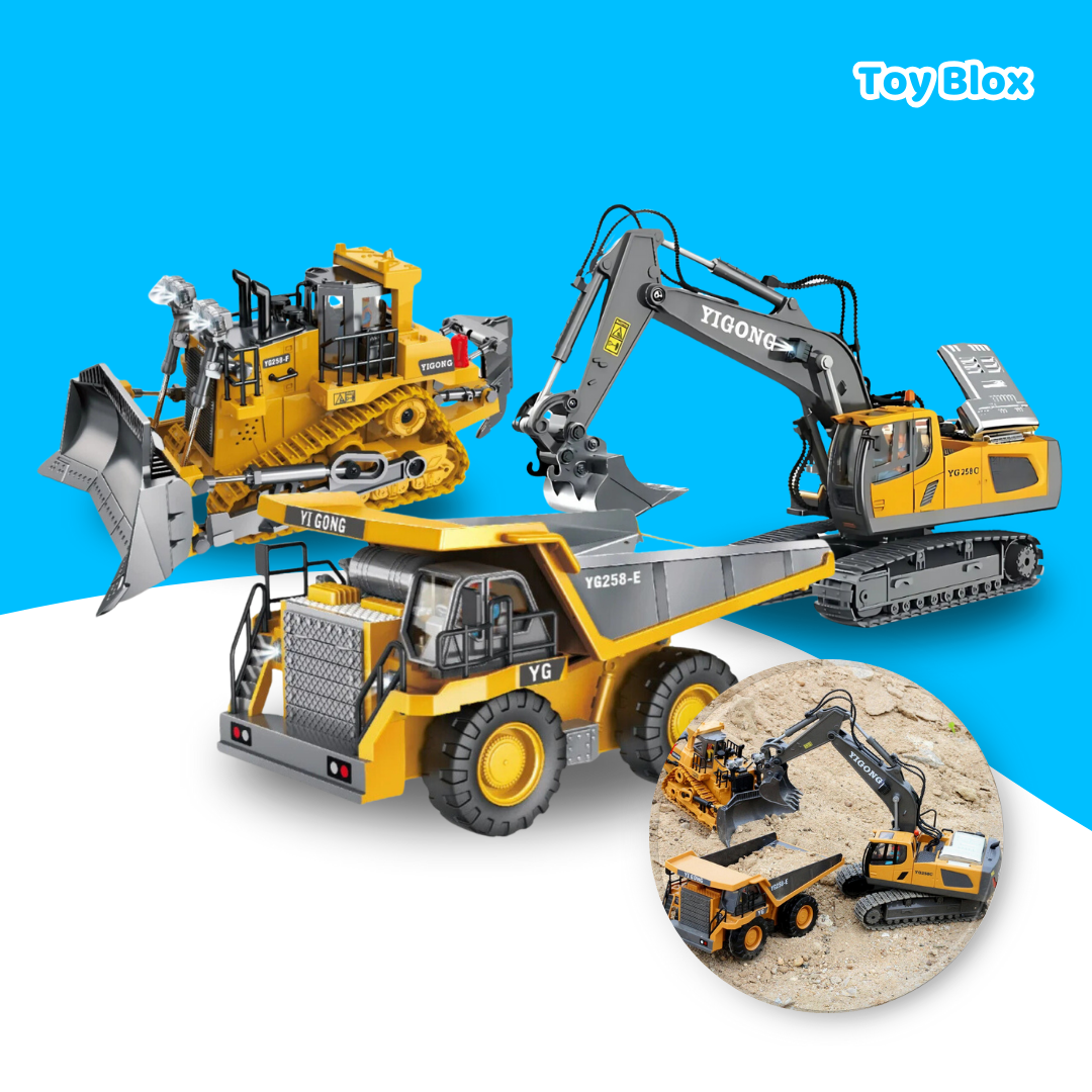 Toy Blox Escavadeira RC – Veículo de Engenharia Controlado por Remoto