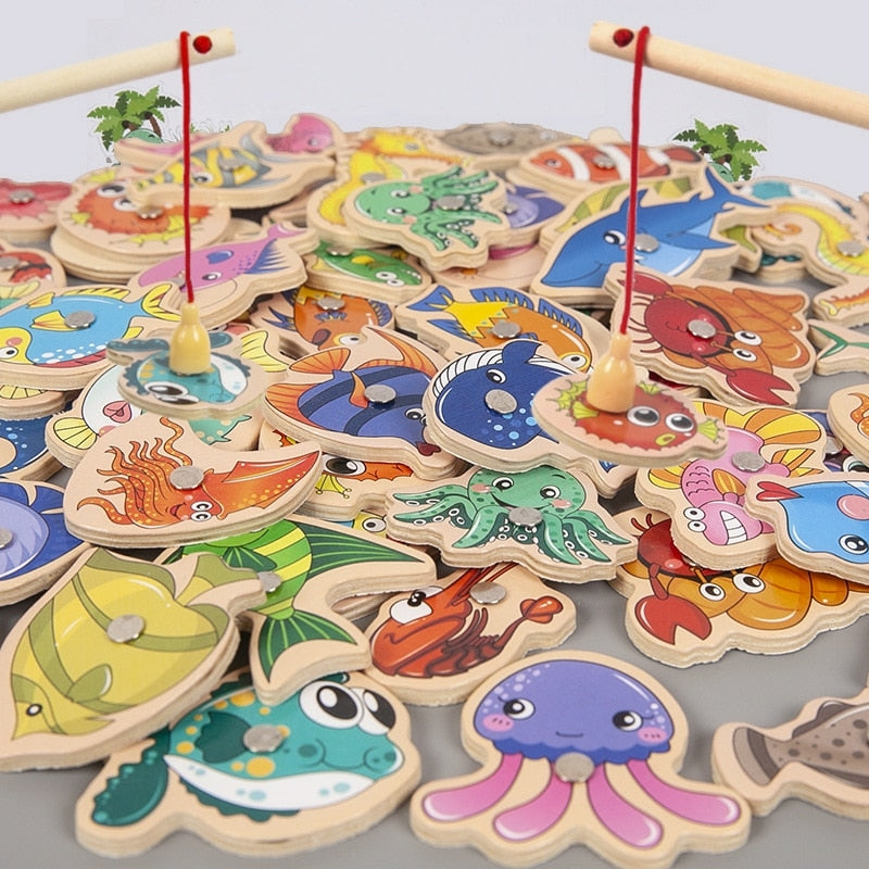 Pescaria Magnéticos infantil De Madeira