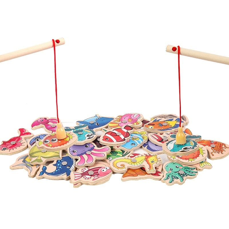 Pescaria Magnéticos infantil De Madeira